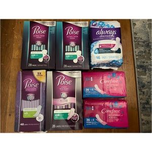 Poise, Always, Carefree pads and liners